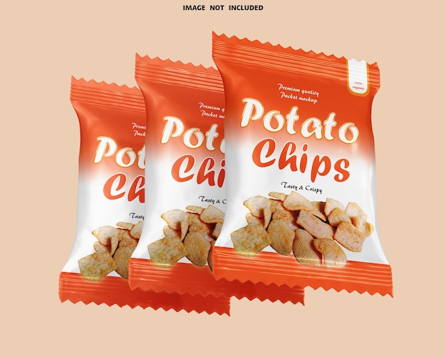 Modelo de bolsa de mini patatas fritas brillantes de primera calidad para la marca