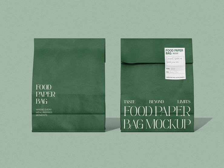 Modelo de bolsa de papel para alimentos
