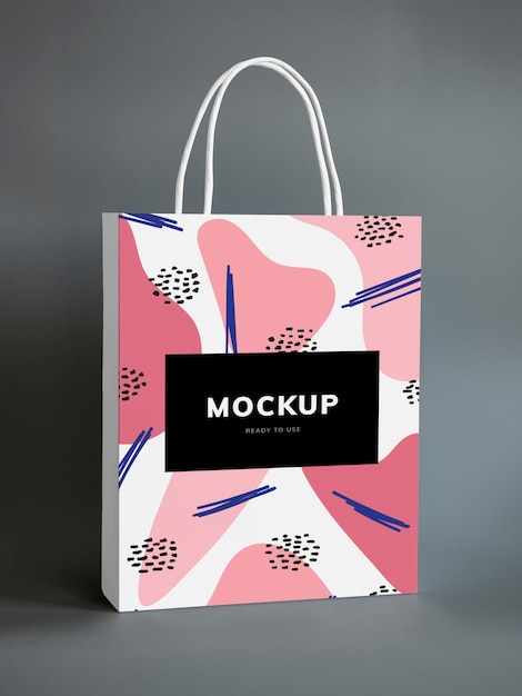 Modelo de bolsa de papel de compras de colores