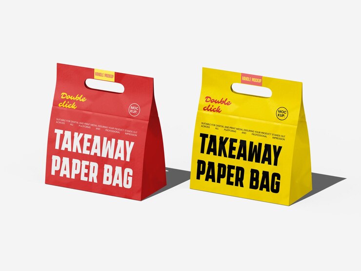 Modelo de bolsa de papel para llevar