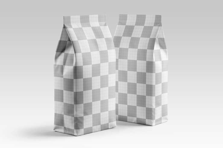 PSD modelo de bolsa de plástico para alimentos