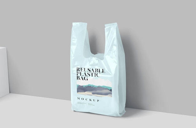 modelo de bolsa de plástico reutilizable