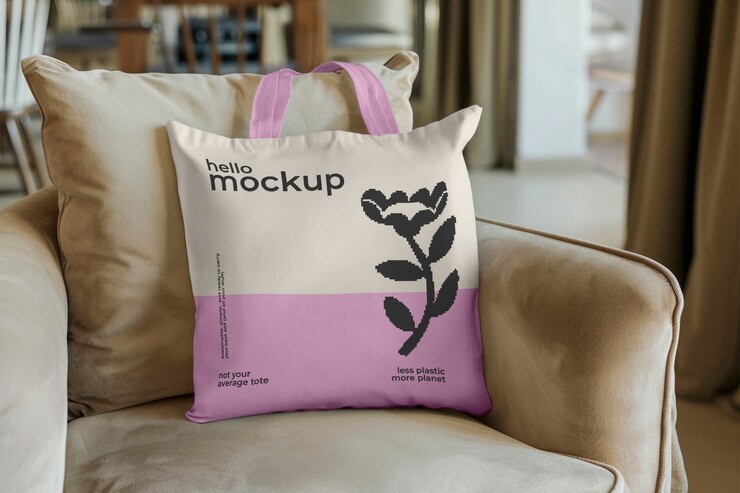 PSD modelo de bolsa de tela para interiores