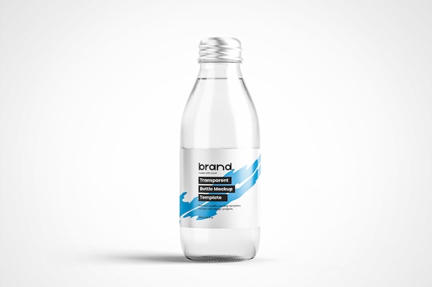 PSD modelo de botella de agua de vidrio transparente