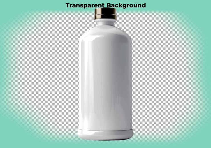 PSD modelo de botella de depurador de maquillaje aislado sobre un fondo transparente