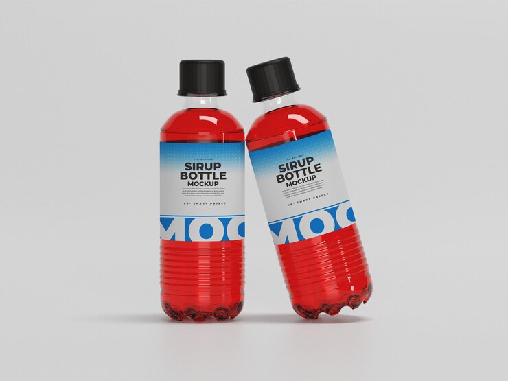 Modelo de botella de jarabe