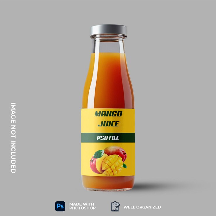 Modelo de botella de jugo de mango