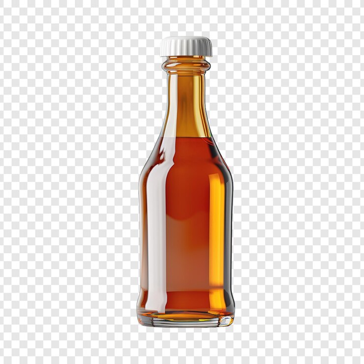 PSD modelo de botella de salsa mate sobre un fondo transparente
