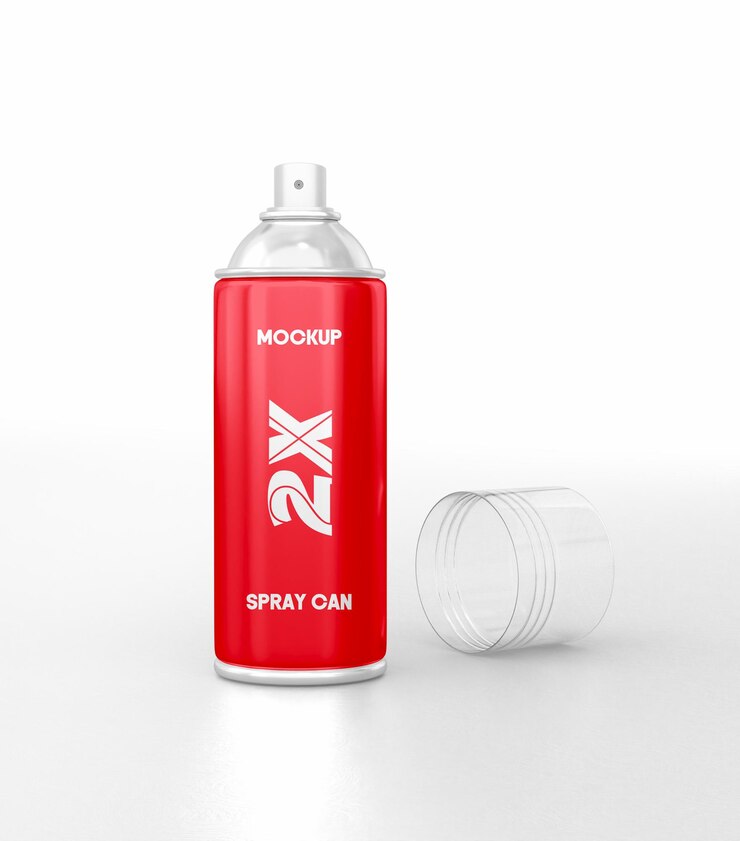 PSD modelo de botella de spray para latas