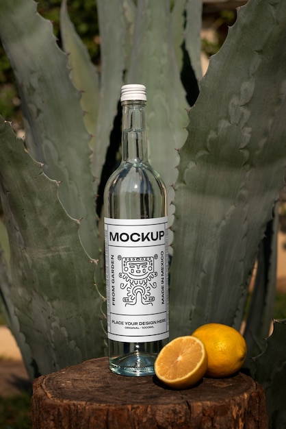 PSD modelo de una botella de tequila, naturaleza muerta