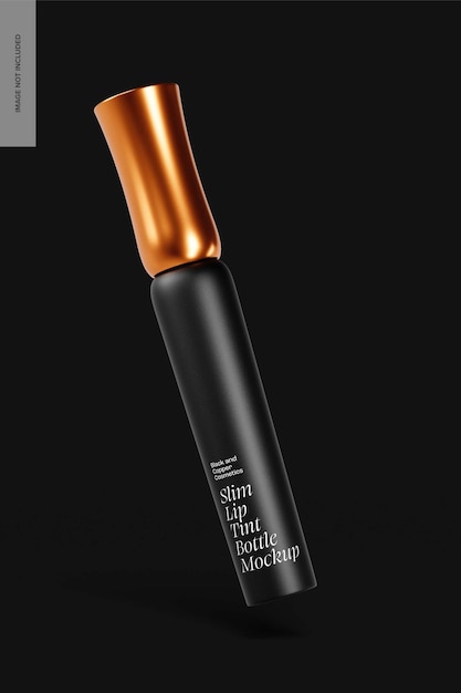 Modelo de botella de tinte para labios delgado, flotante