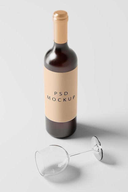 Modelo de botella de vino PSD