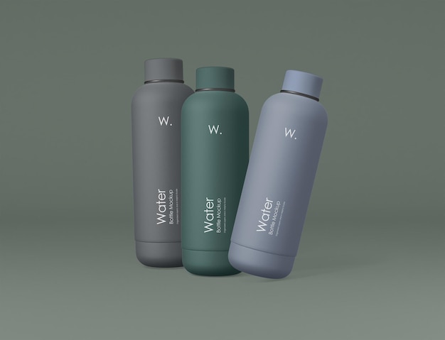 Modelo de botellas de agua con aislamiento elegante