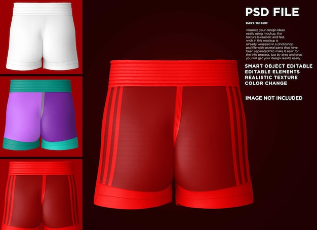 PSD modelo de boxeador de patadas en los pantalones