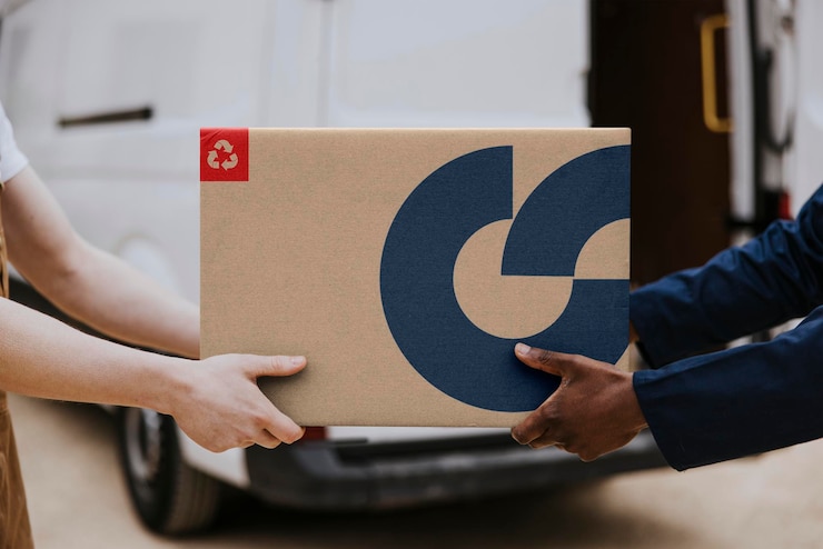 PSD modelo de caja de entrega para el servicio de mudanzas