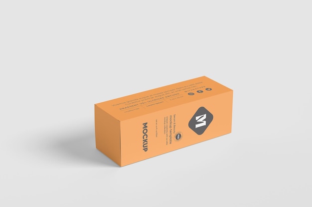 Modelo de caja de papel cosmético naranja