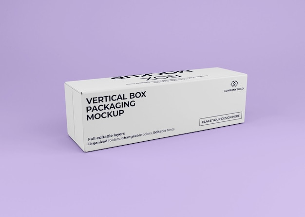 Modelo de caja vertical realista para el embalaje