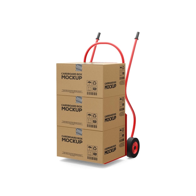 Modelo de camioneta de mano con cajas