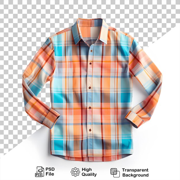 PSD modelo de camisa de botón aislado en fondo transparente incluye archivo png