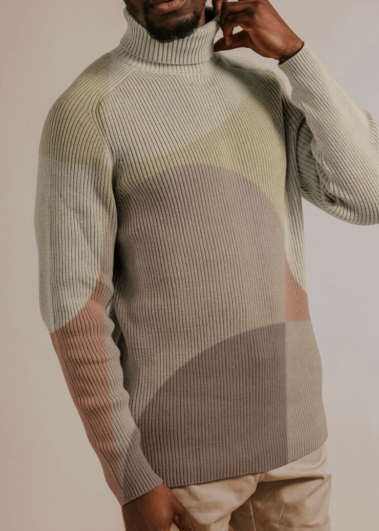 PSD modelo de camisa de cuello de tortuga para hombres de moda psd