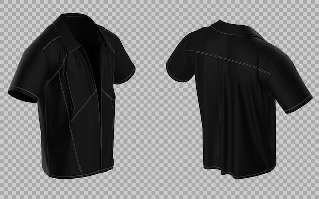Modelo de camisa de manga corta negra