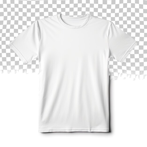 Modelo de camiseta en blanco transparente para hombres de dos lados forma natural en maniquí invisible para su diseño maqueta para la impresión aislada en fondo transparente