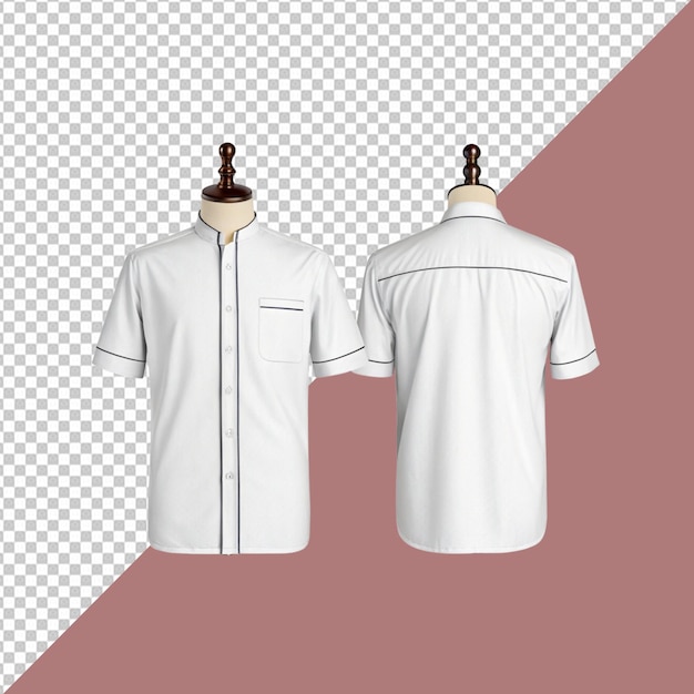 Modelo de camiseta con botón de negocio y fondo transparente
