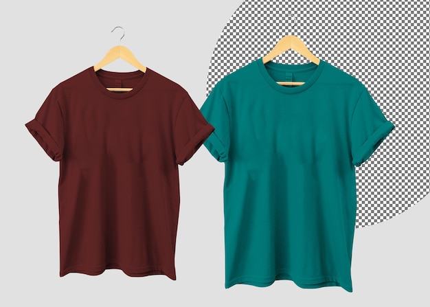 Modelo de camiseta con fondo blanco y transparente
