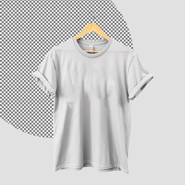 Modelo de camiseta con fondo blanco y transparente
