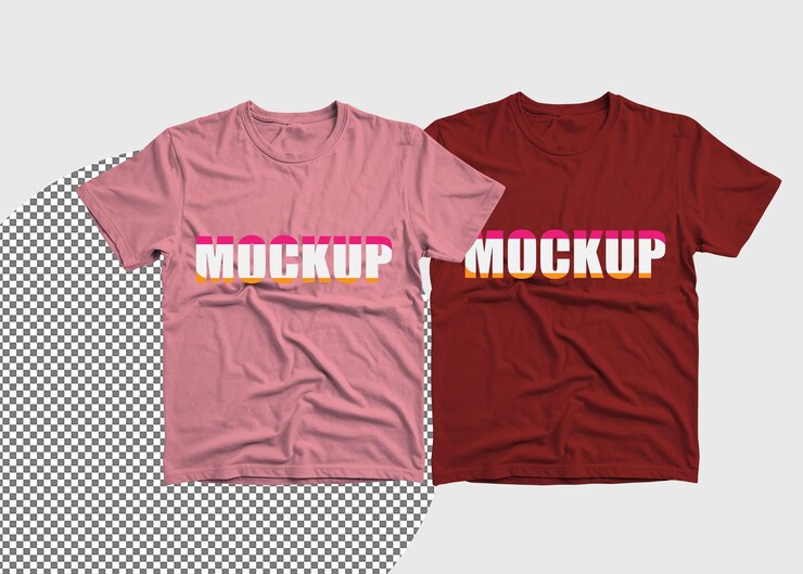 PSD modelo de camiseta con fondo blanco y transparente