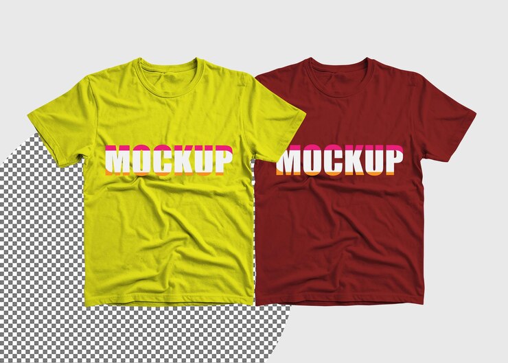 PSD modelo de camiseta con fondo blanco y transparente