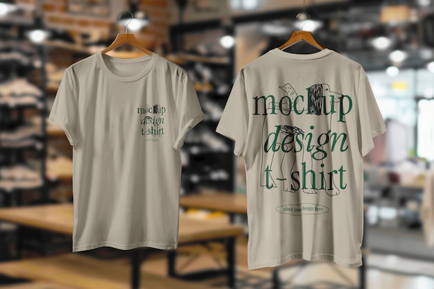 Modelo de camiseta con inscripción tanto en el frente como en la parte trasera