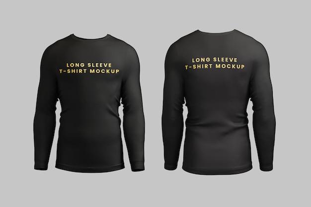 Modelo de camiseta de manga larga - Diseño de prendas de vestir negras