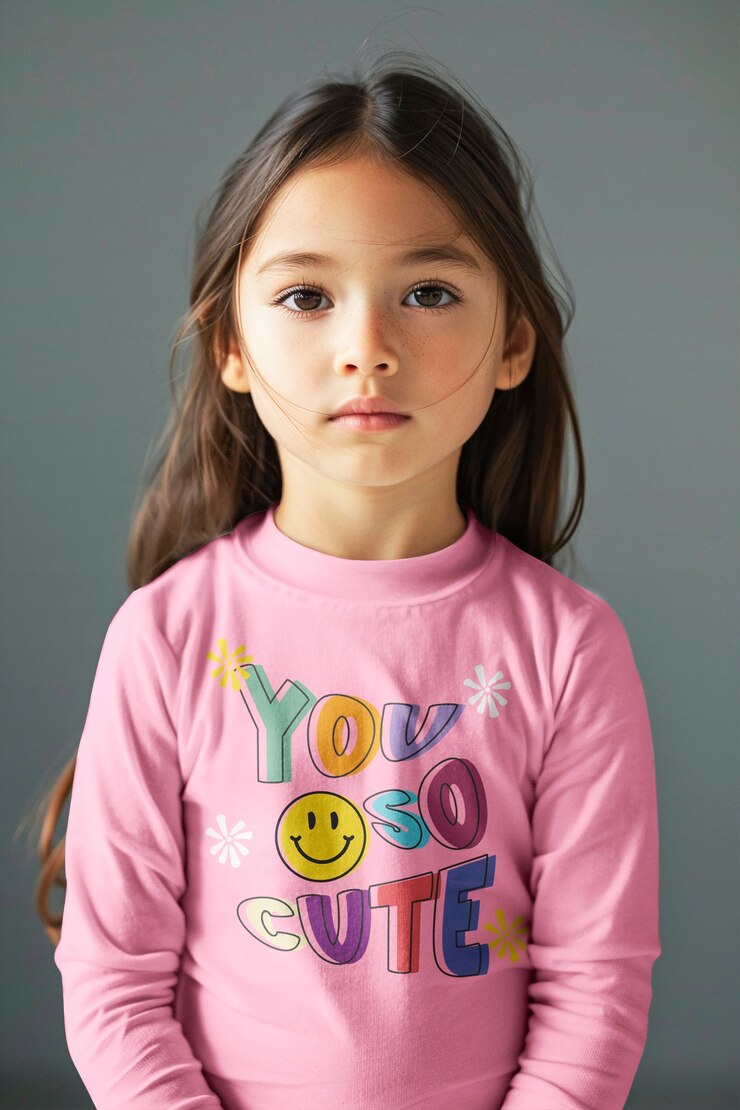 PSD modelo de camiseta de manga larga para niños
