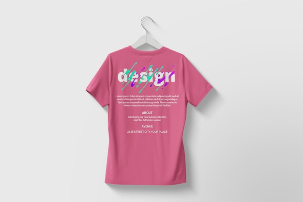 Modelo de camiseta para mujeres de vista trasera