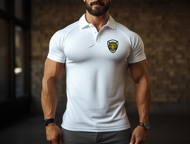 PSD modelo de camiseta de polo en formato psd