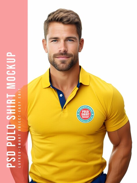 PSD modelo de camiseta de polo para hombre