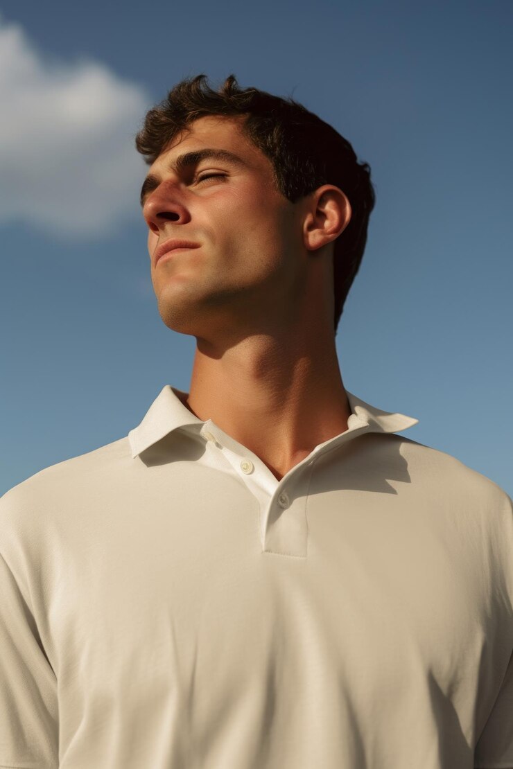 PSD modelo de camiseta de polo para hombres