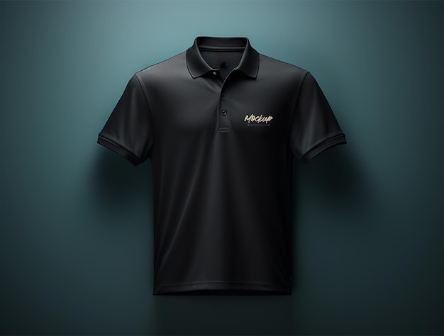 PSD modelo de camiseta de polo negro en formato psd