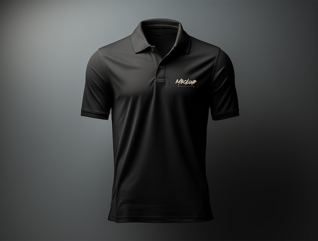 PSD modelo de camiseta de polo negro en formato psd