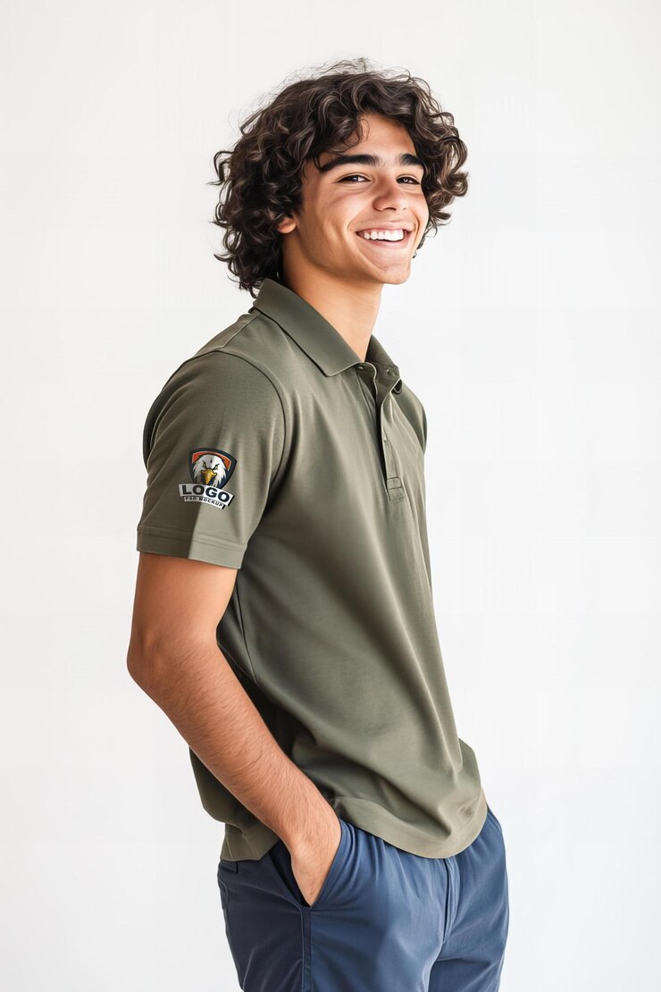 PSD modelo de camiseta de polo de primera calidad
