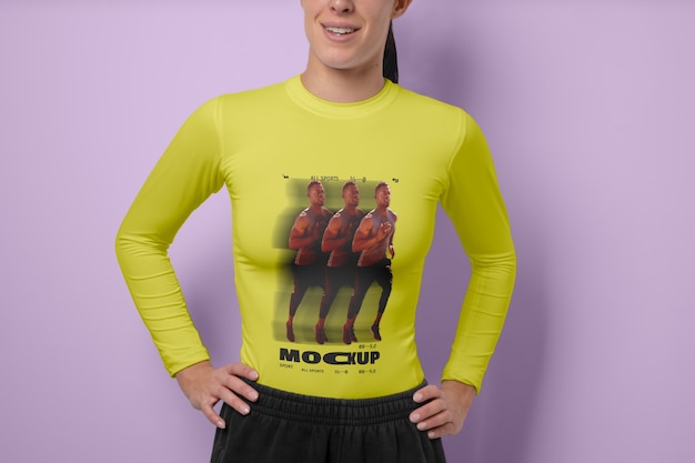 Modelo de camiseta térmica para adultos