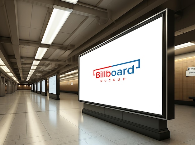 Modelo de cartel publicitario de diseño del horizonte del aeropuerto de metro