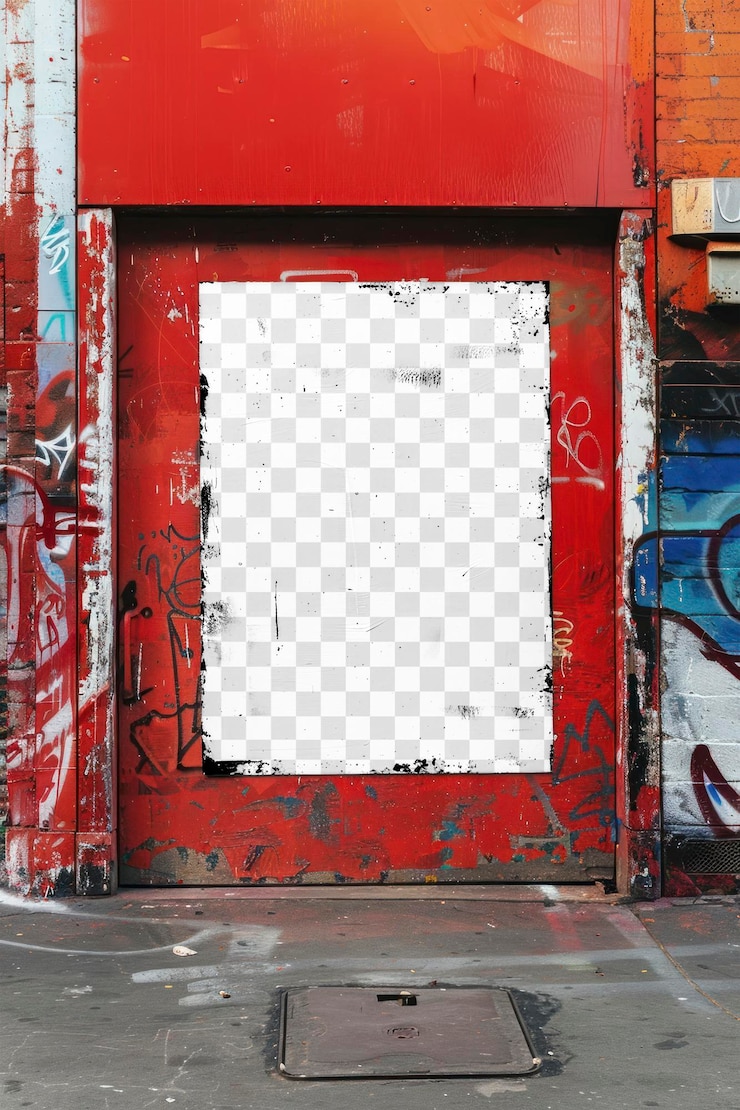 PSD modelo de cartel urbano de png con diseño transparente