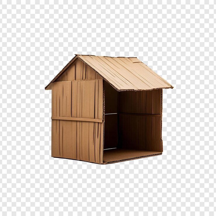 PSD modelo de casa de cartón simplemente creativo hogar en miniatura ecológico