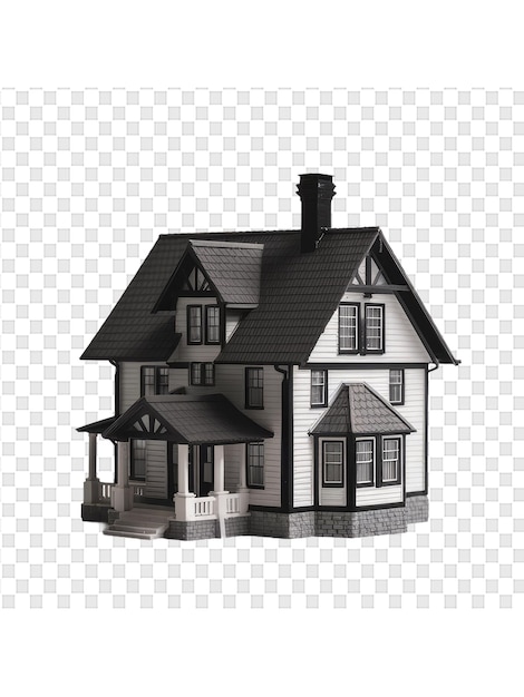 PSD un modelo de una casa con una casa en el frente