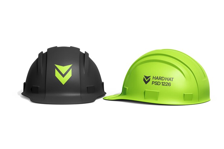 Modelo de casco de seguridad realista para trabajadores de la construcción