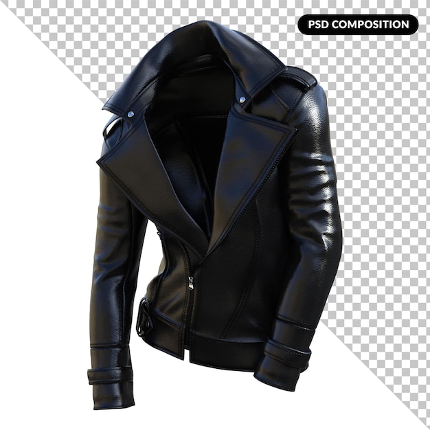 PSD modelo de chaqueta de roack y roll aislado 3d