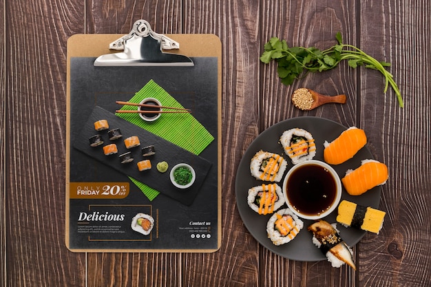 Modelo del concepto del menú del restaurante