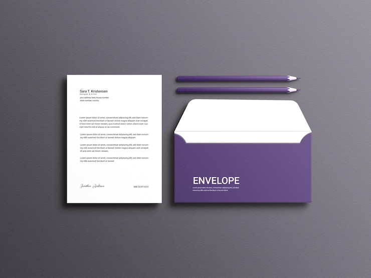 PSD modelo de conjunto de papelería